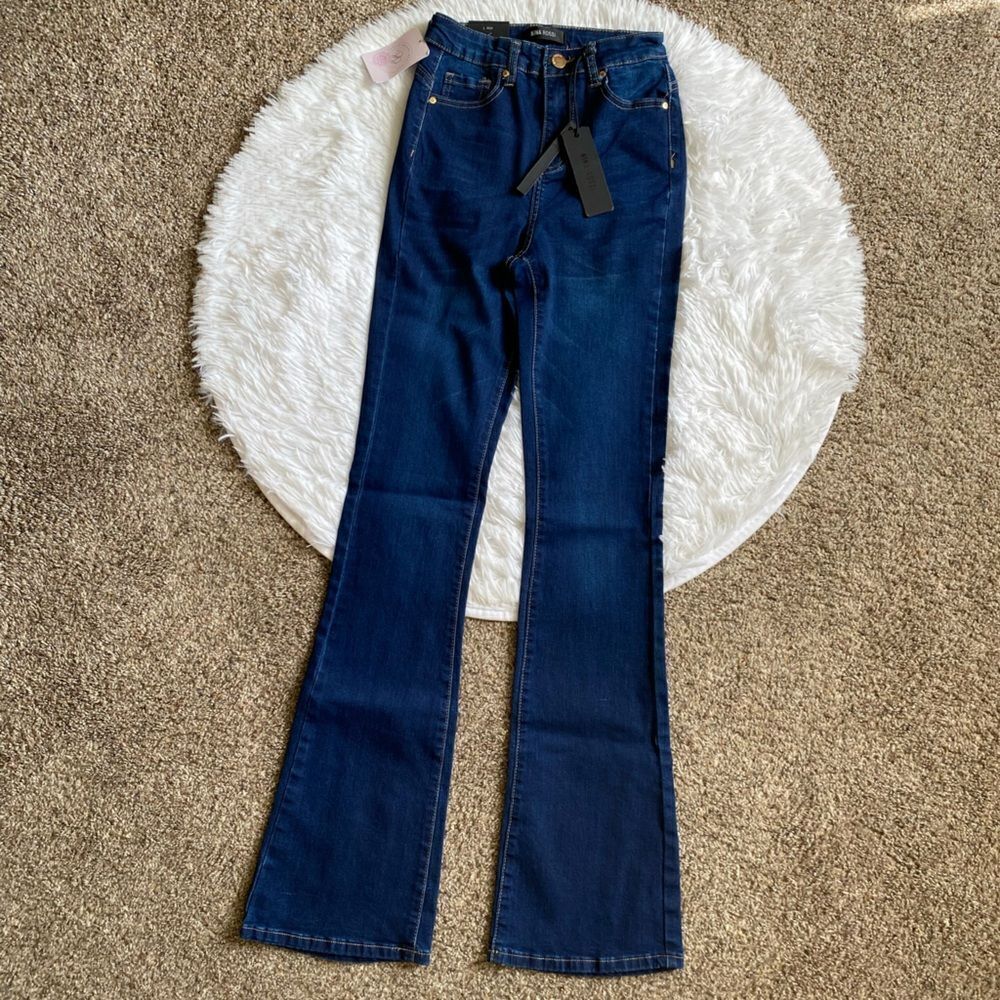 Nina Rossi Jeans Bootcut‎ High Rise Long New Women’s Size 1